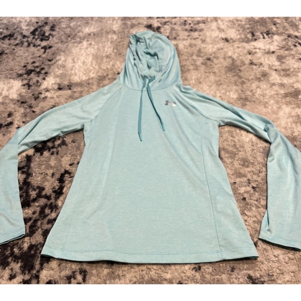 Under Armour Hoodie Loose Shirt Light Blue Womens Sz X-Small XS Polyester